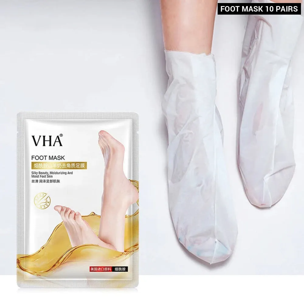 10 Pairs Nicotinamide Goat Milk Moisturizing Exfoliating Nourishing Hand & Foot Masks