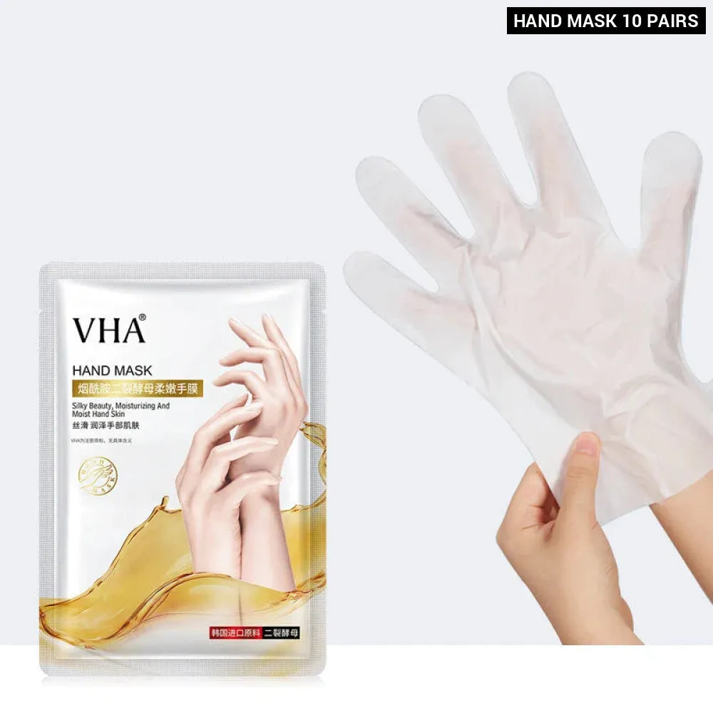 10 Pairs Nicotinamide Goat Milk Moisturizing Exfoliating Nourishing Hand & Foot Masks