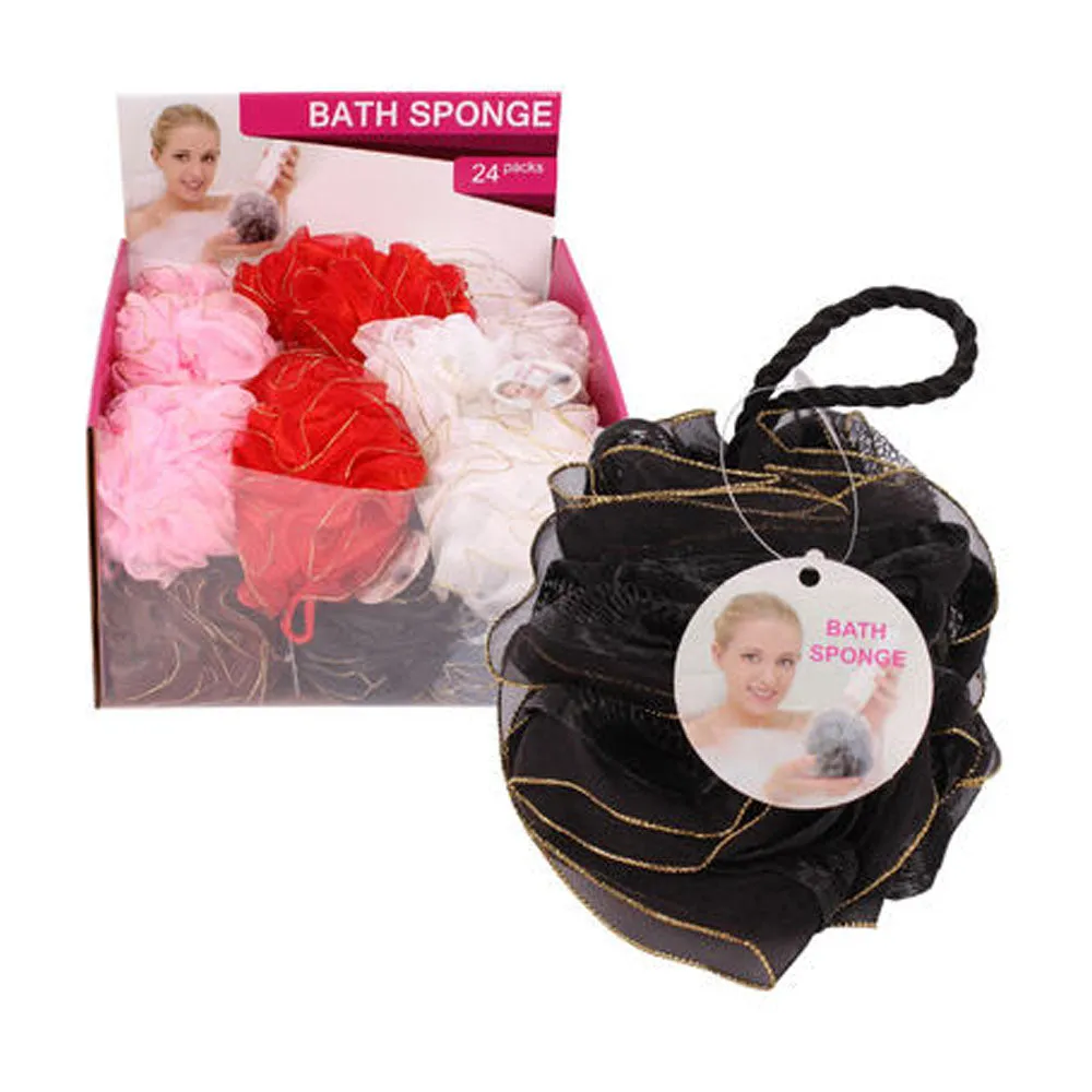 6 Pc Bath Sponge Shower Nylon Mesh Scrubbers Exfoliating Body Massage Scrub Spa