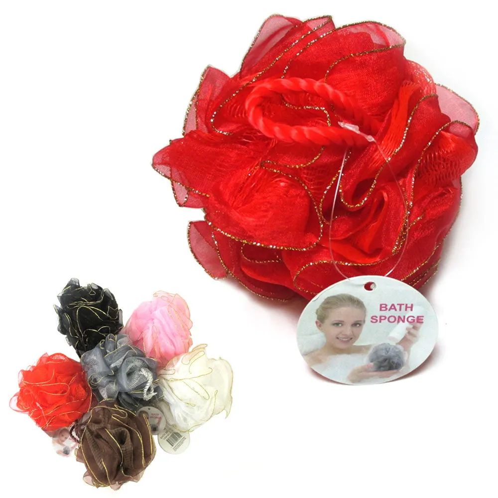 6 Pc Bath Sponge Shower Nylon Mesh Scrubbers Exfoliating Body Massage Scrub Spa