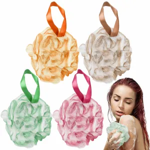 6 Pc Body Scrubber Bath Sponges Exfoliating Shower Puff Mesh Ball Loofah Brush