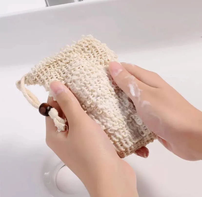 60 ct natural plant based sisal soap saver pouches