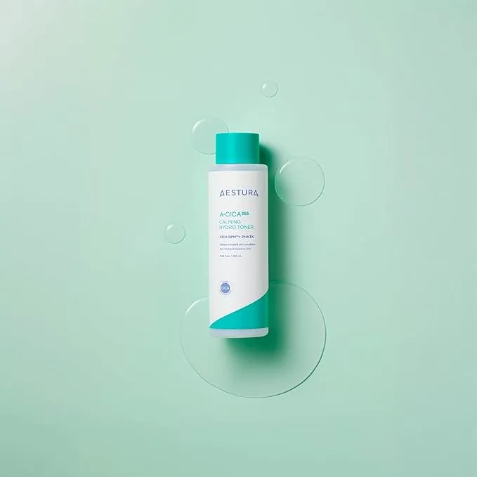 AESTURA A-CICA365 Calming Hydro Toner, Daily Soothing Toner for Sensitive Skin, CICA BPM Complex, PHA 3%, Dead Skin Cell Care, Dermatologist Tested, Korean Skin Care, 8.56 Fl Oz.