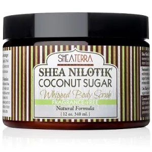 Body Scrub - Coconut Sugar Whipped -Shea Nilotik' FRAGRANCE FREE - SheaTerra Organics