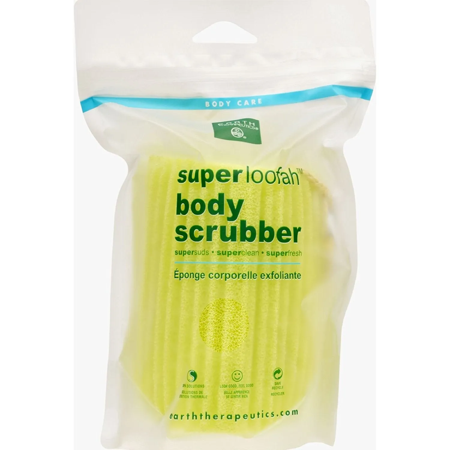 EARTH THERAPEUTICS - Super Loofah Body Scrubber Green - 1 Scrubber