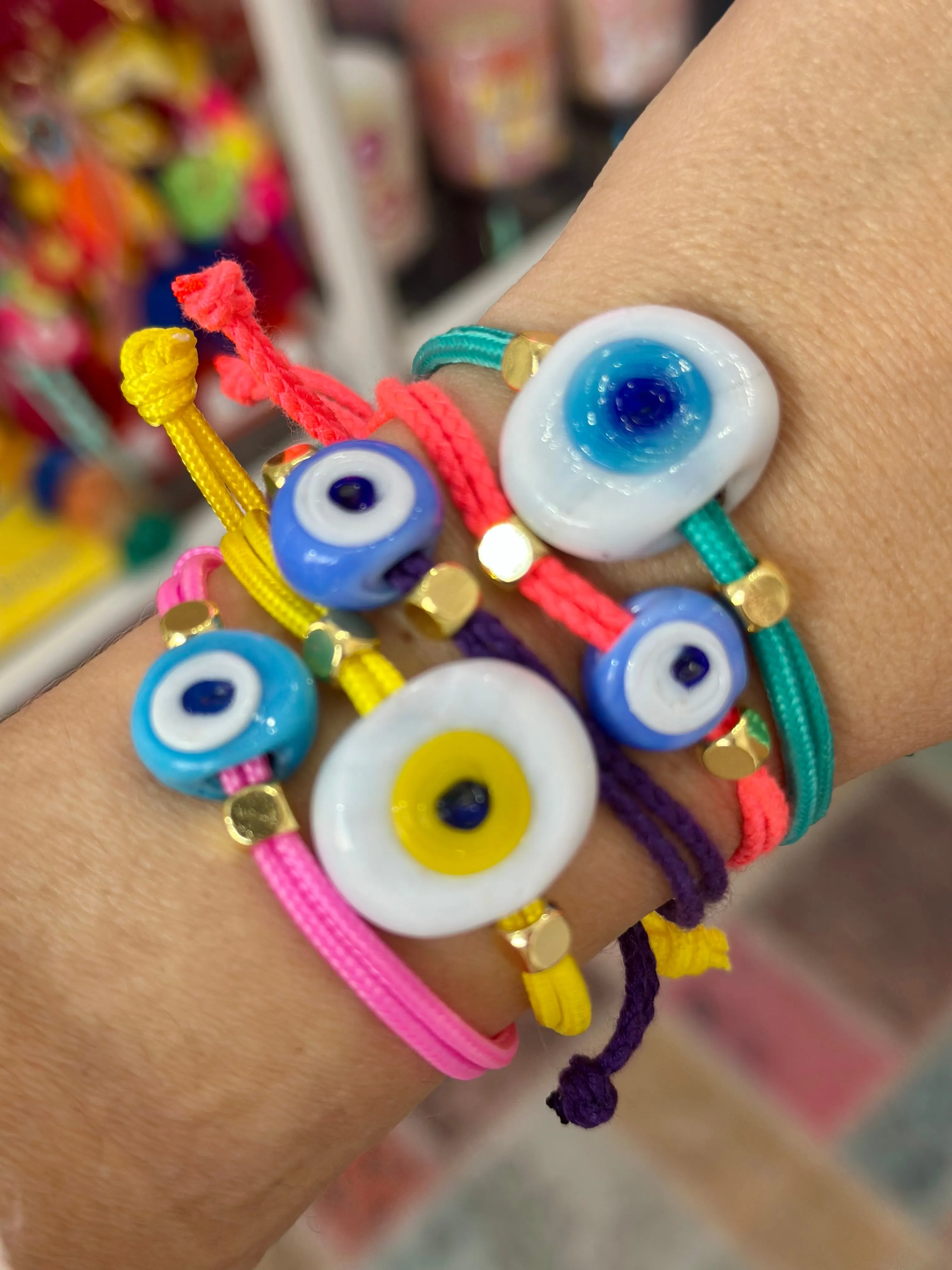 Greek eye bracelet black small