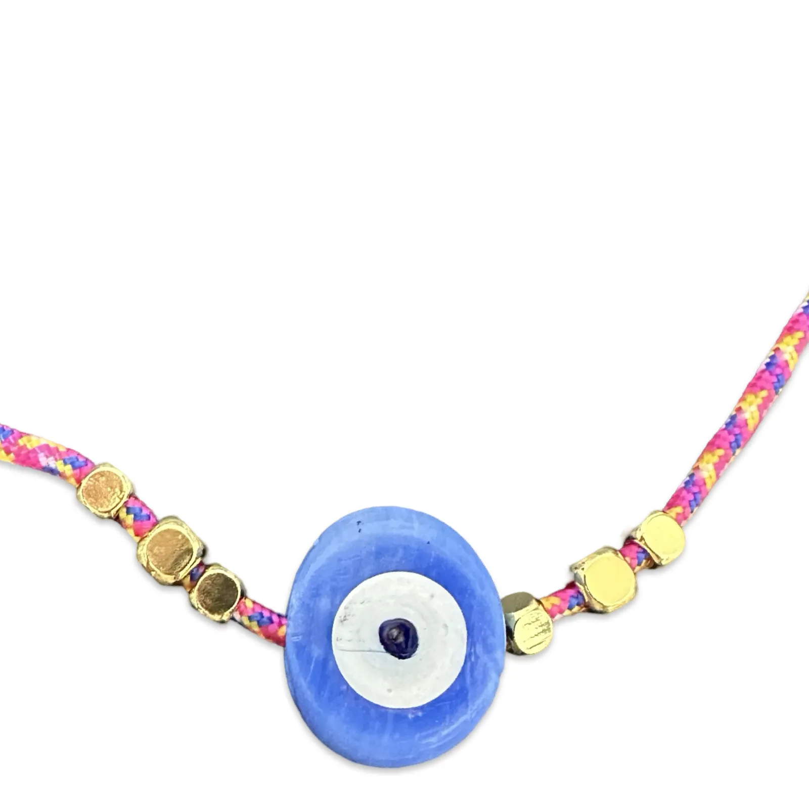 Greek rope eye necklace fuxia