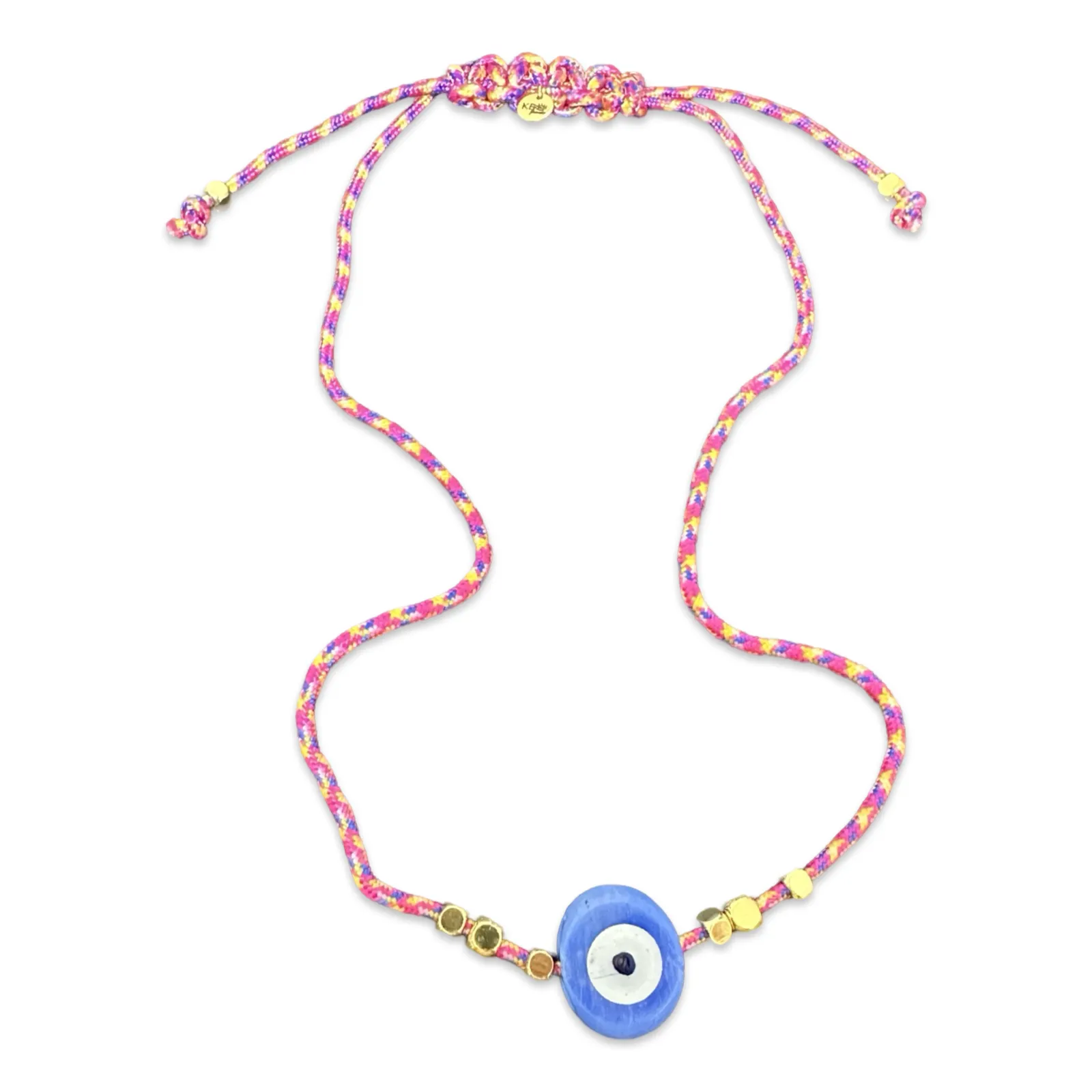 Greek rope eye necklace fuxia