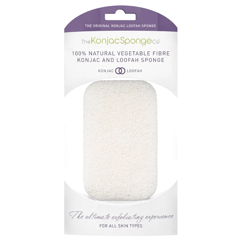Konjac Sponge Exfoliating Konjac & Loofah Body Sponge 100% Pure White