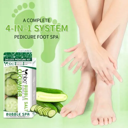 NBC Pedicure Spa Foot Care In A Box 4 Step Set - Cucumber Scent (Clearance)
