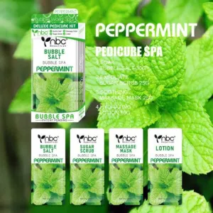 NBC Pedicure Spa Foot Care In A Box 4 Step Set - Peppermint Scent (Clearance)