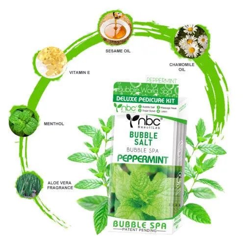 NBC Pedicure Spa Foot Care In A Box 4 Step Set - Peppermint Scent (Clearance)
