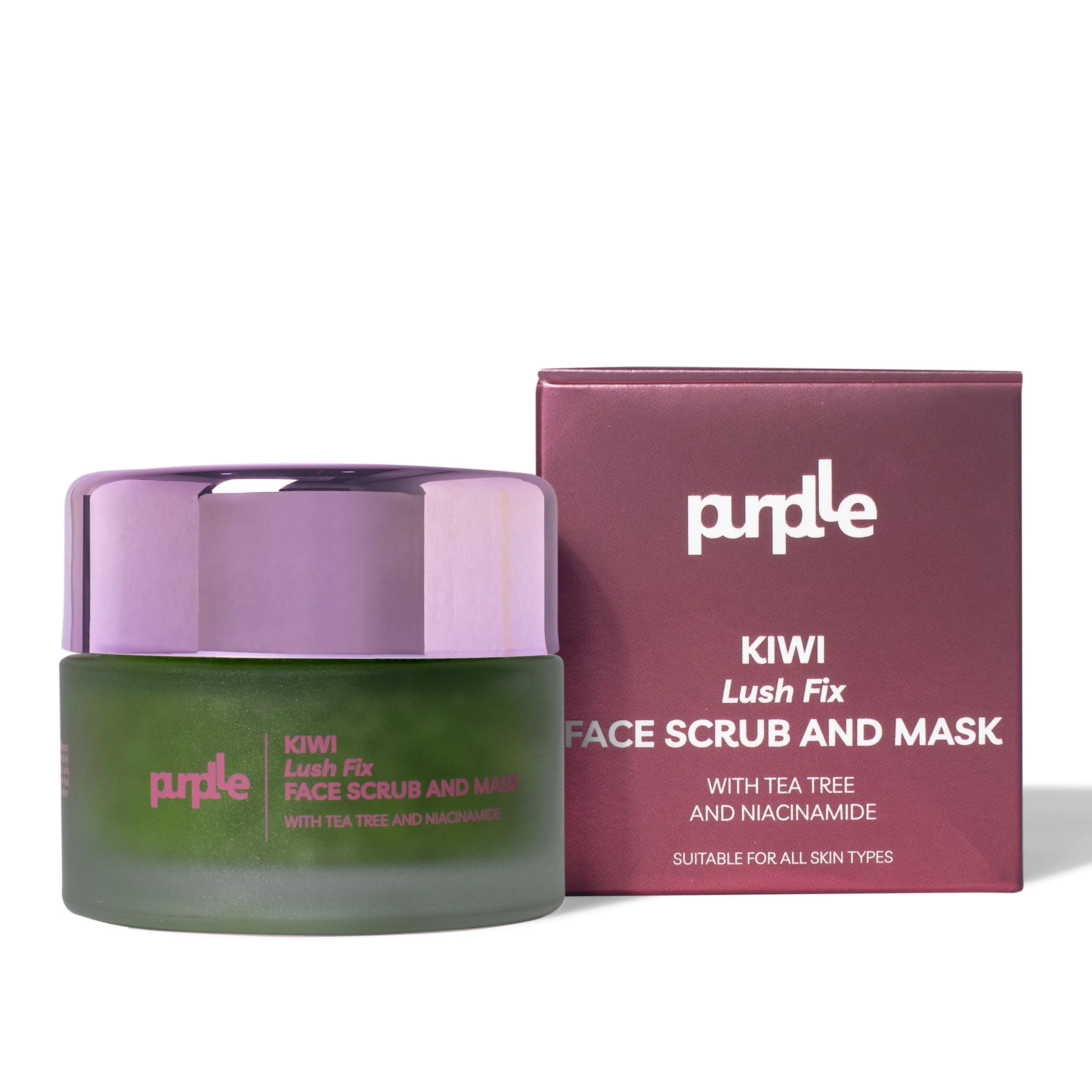 Purplle Kiwi Lush Fix Face Scrub and Mask with Tea Tree and Niacinamide (50 gm)