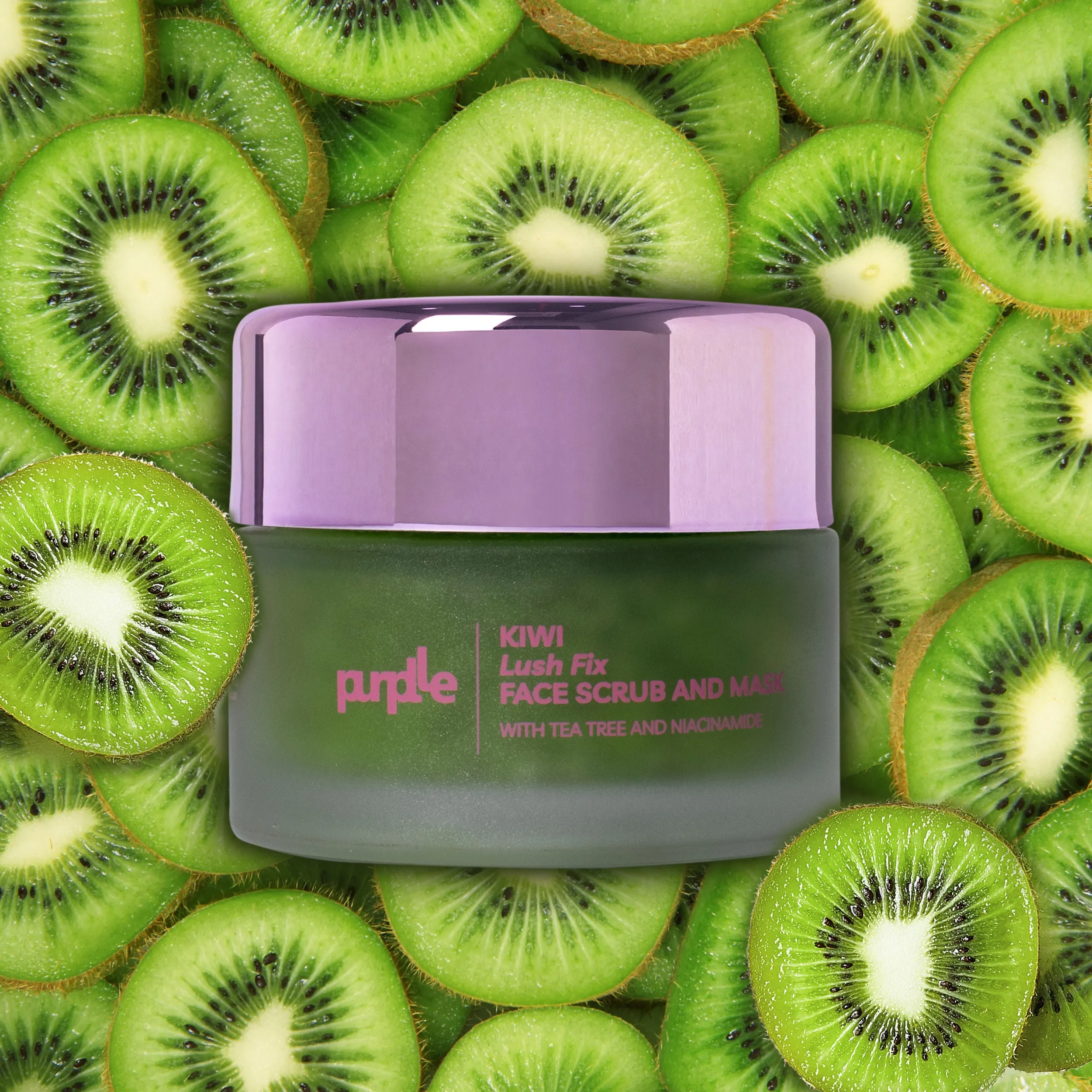 Purplle Kiwi Lush Fix Face Scrub and Mask with Tea Tree and Niacinamide (50 gm)