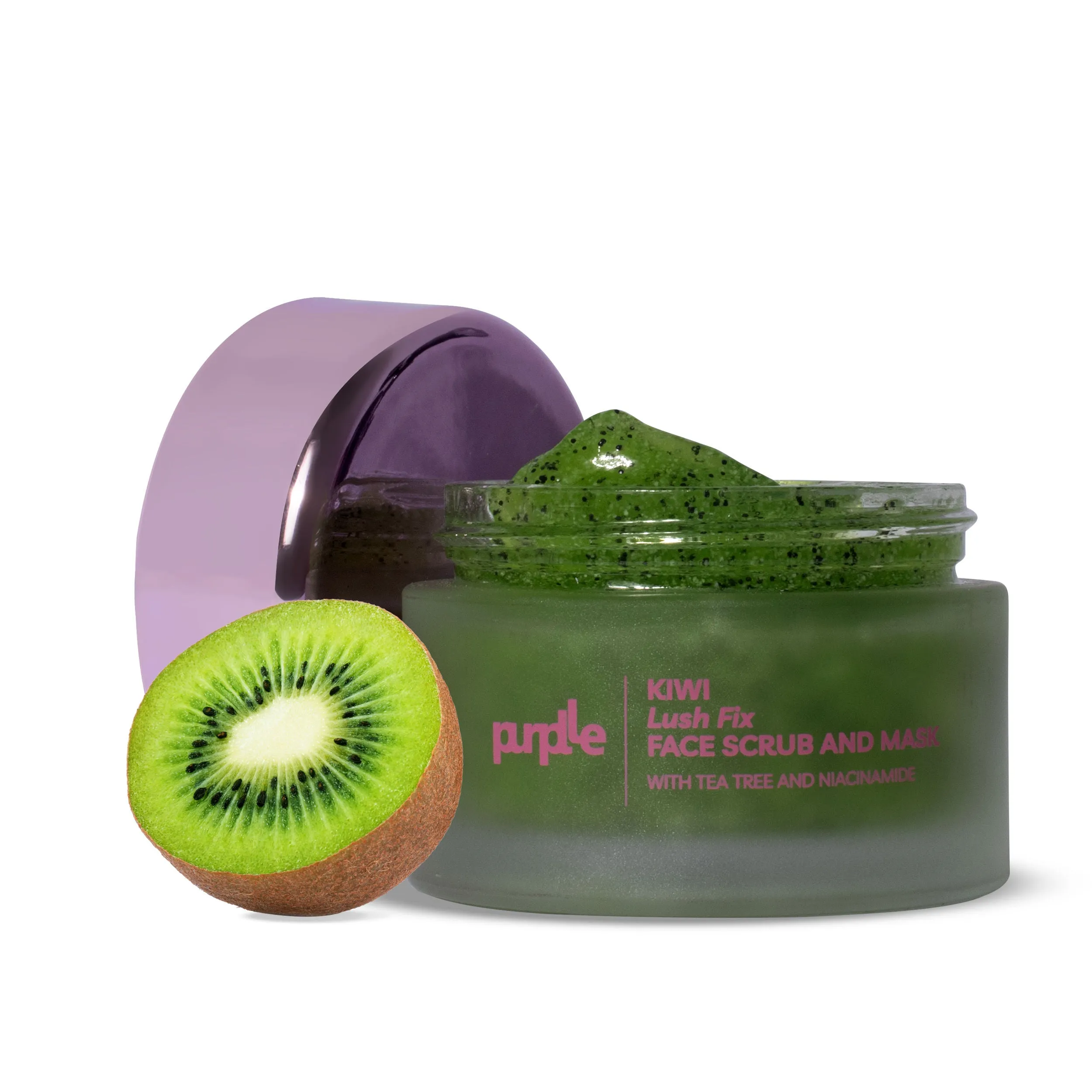 Purplle Kiwi Lush Fix Face Scrub and Mask with Tea Tree and Niacinamide (50 gm)