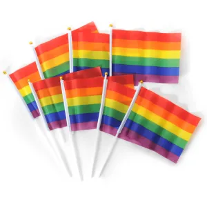 Rainbow Hand Flag Pack of 8