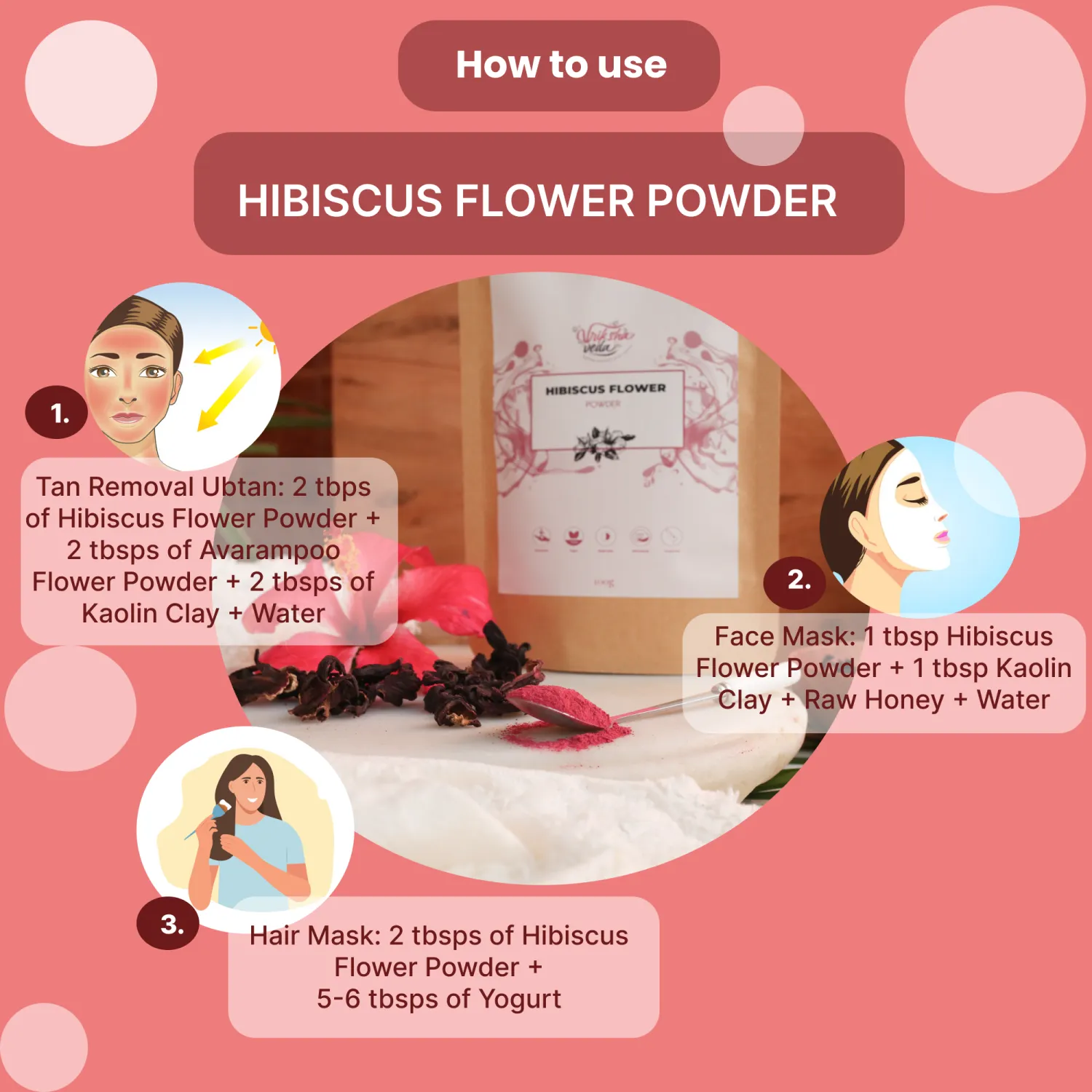 Vriksha Veda Hibiscus Flower Powder 100gm